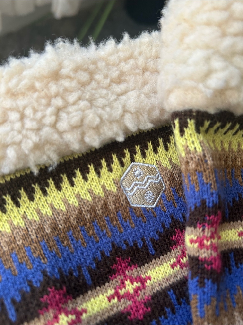 ✨NEW Cozy Fair Isle Boot Cuffs leg warmers - Brown Multi - Picture 4 of 5